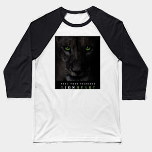 BLACK LION HEART Fine Art Baseball T-Shirt